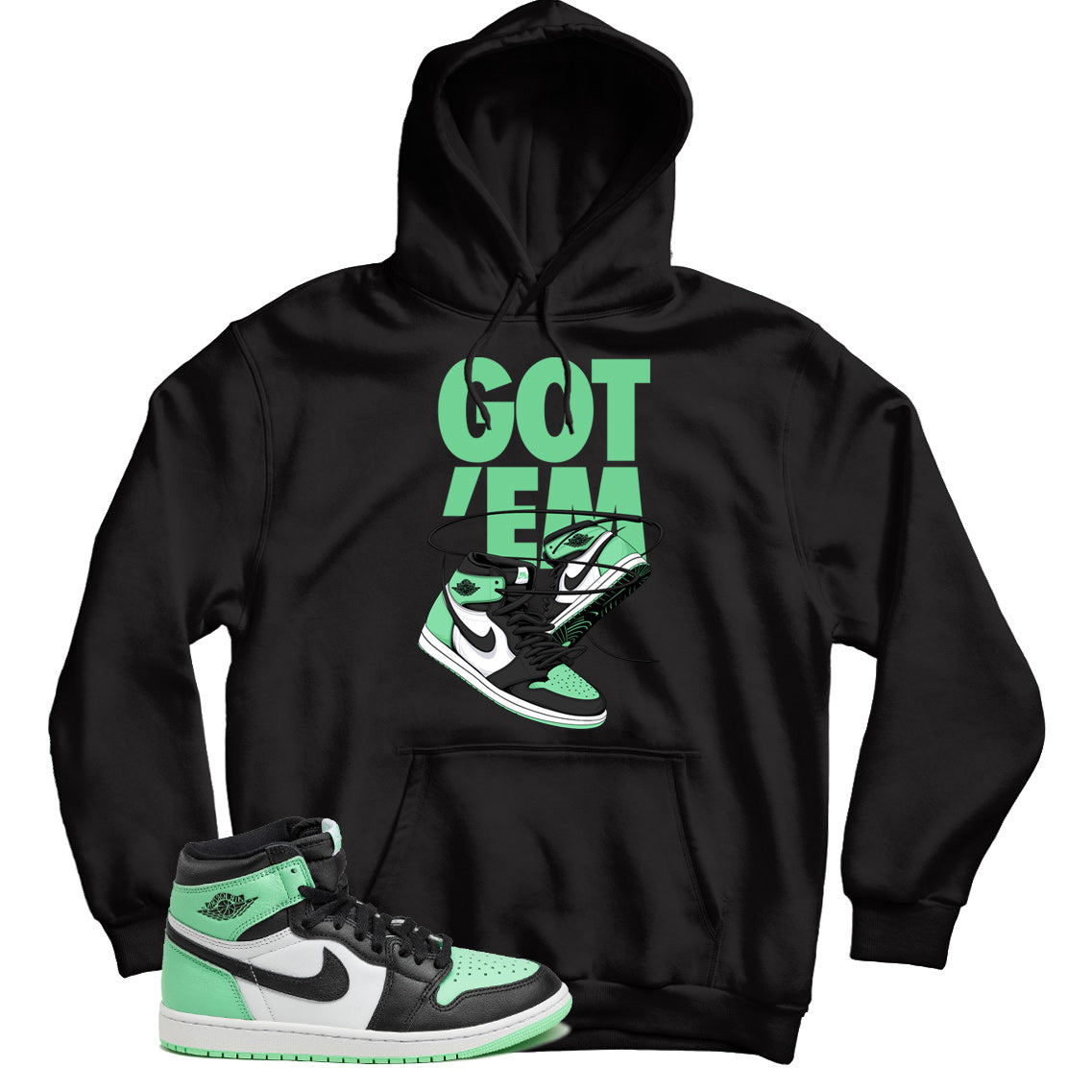 Jordan 1 Green Glow hoodie