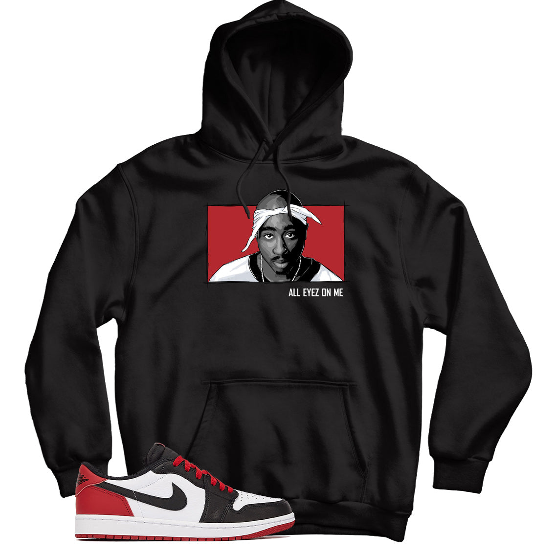 Hoodie Match Jordan 1 Low Black Toe