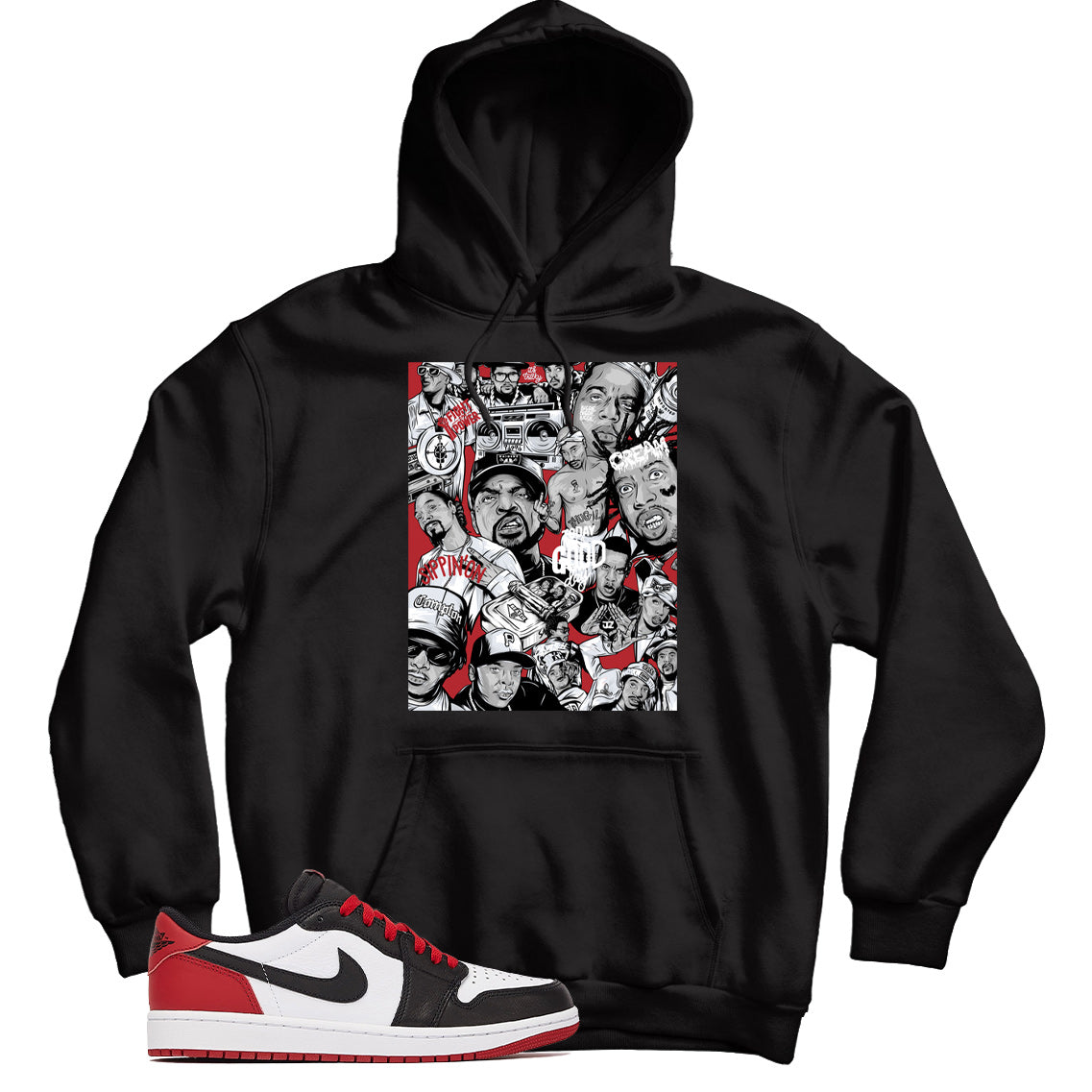 Jordan 1 Low Black Toe hoodie