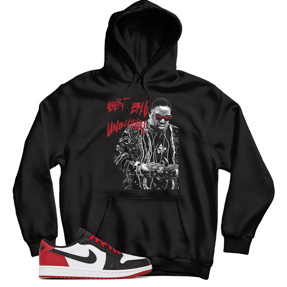 Jordan 1 Low Black Toe hoodie