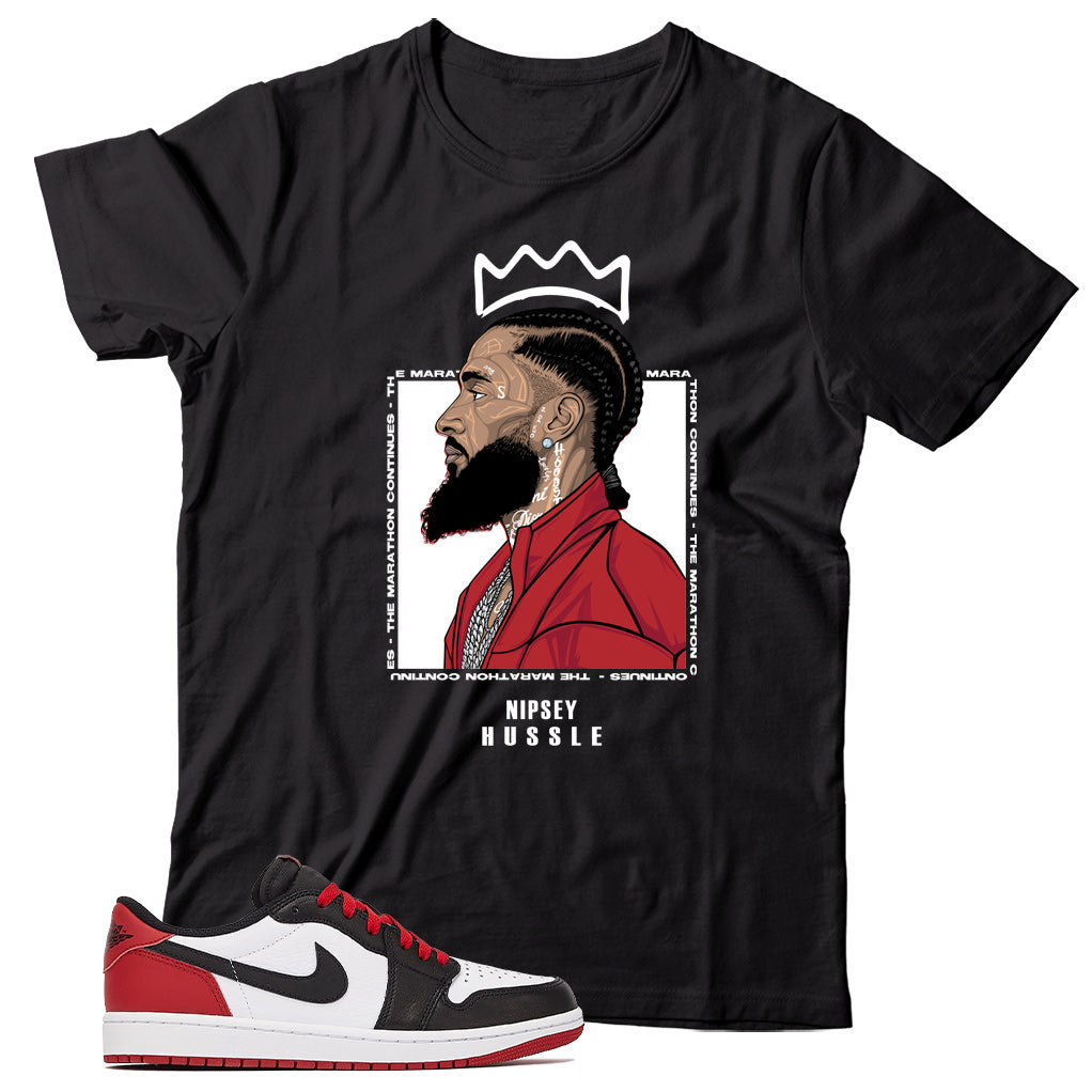 Jordan 1 Low Black Toe shirt