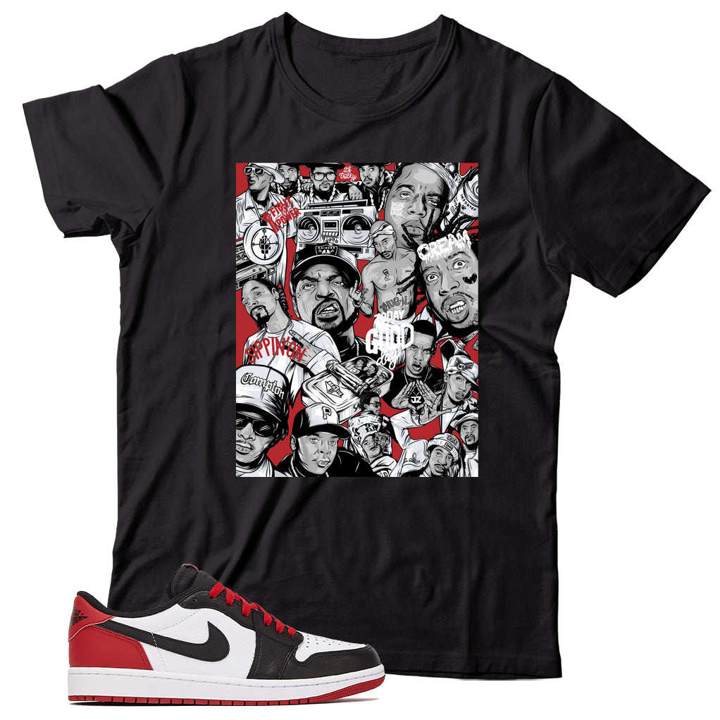 Jordan 1 Low Black Toe shirt