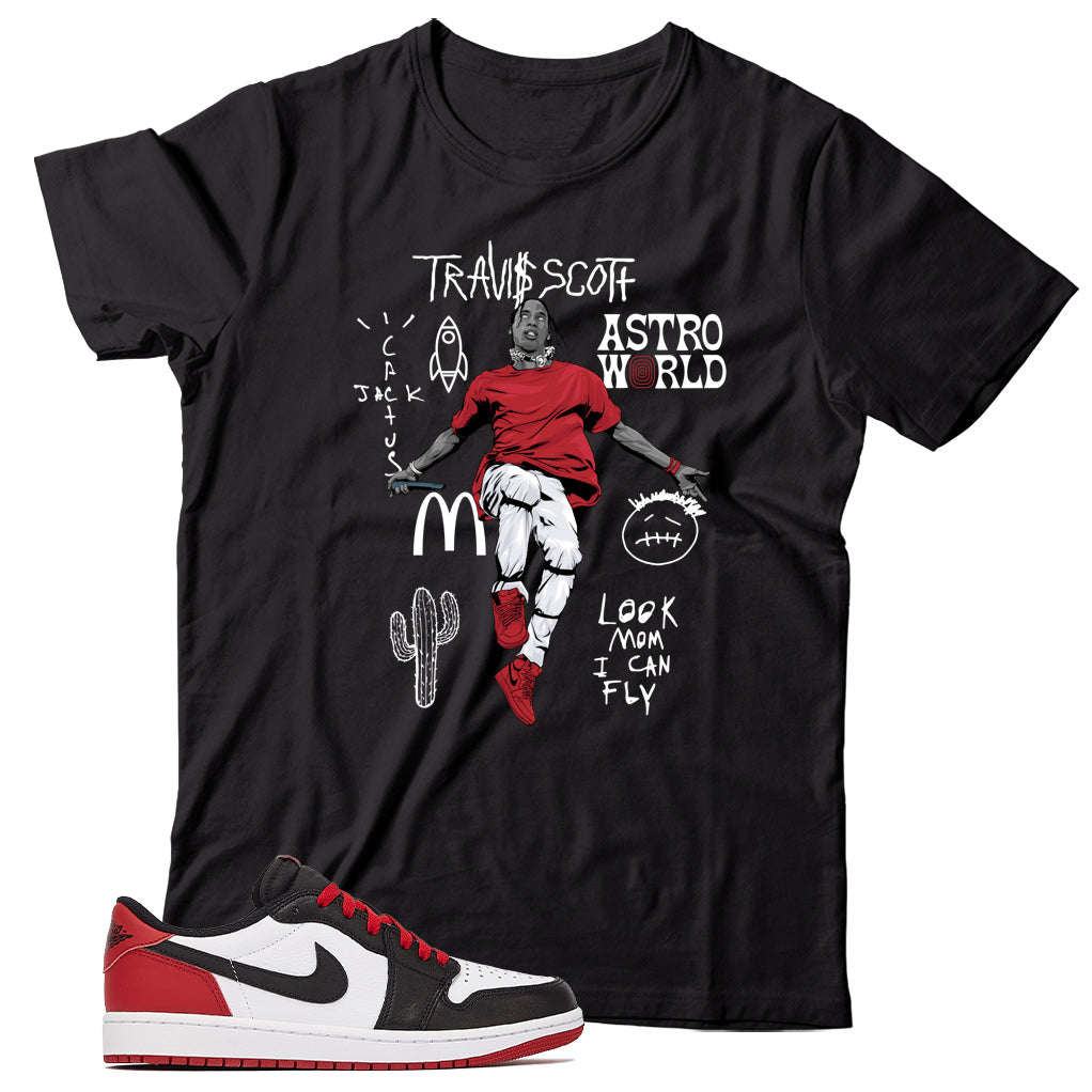 Jordan 1 Low Black Toe shirt