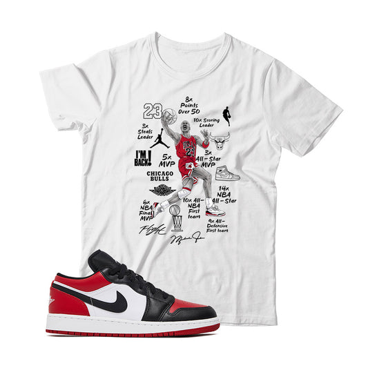 Jordan 1 Low Bred Toe Shirt