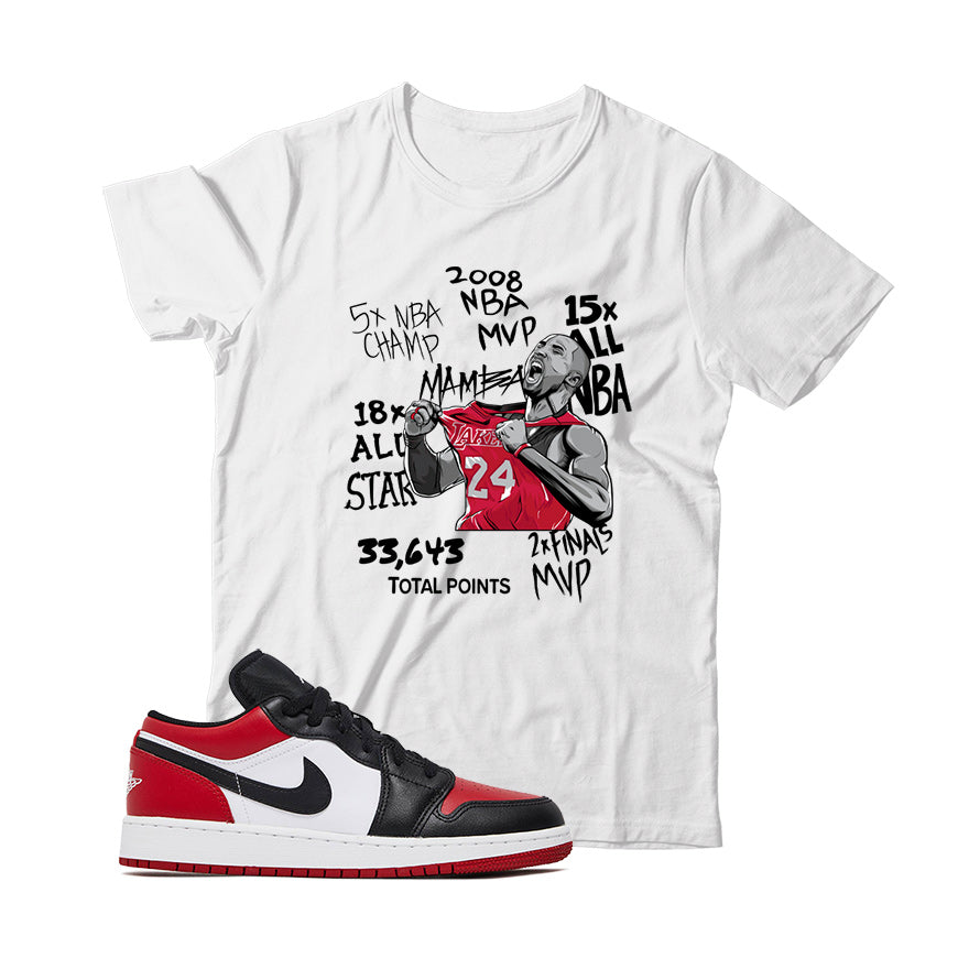 Jordan 1 Low Bred Toe Shirt