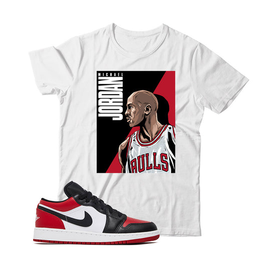 Jordan 1 Low Bred Toe Shirt