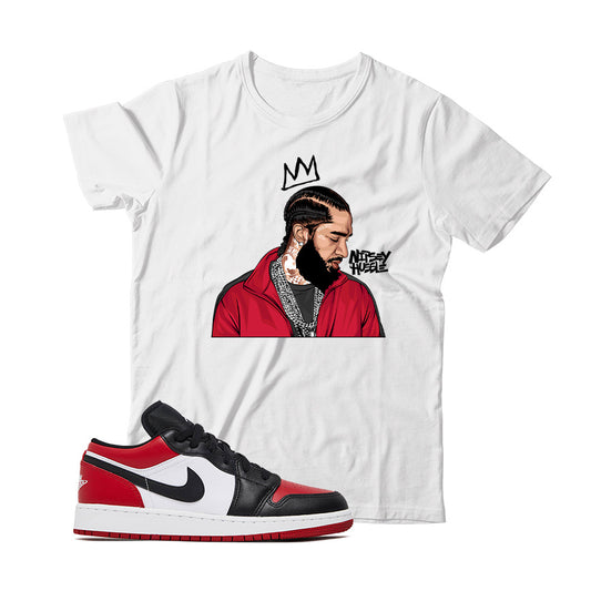 Jordan 1 Low Bred Toe Shirt