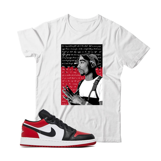 Jordan 1 Low Bred Toe Shirt