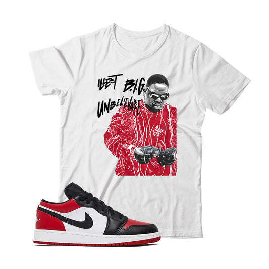 Jordan 1 Low Bred Toe Shirt