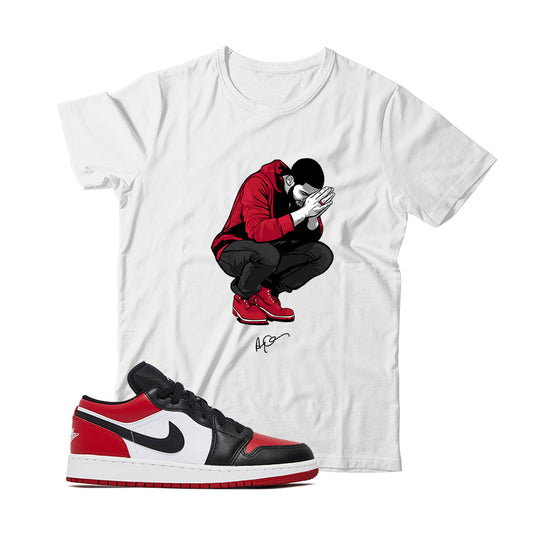 Jordan 1 Low Bred Toe Shirt