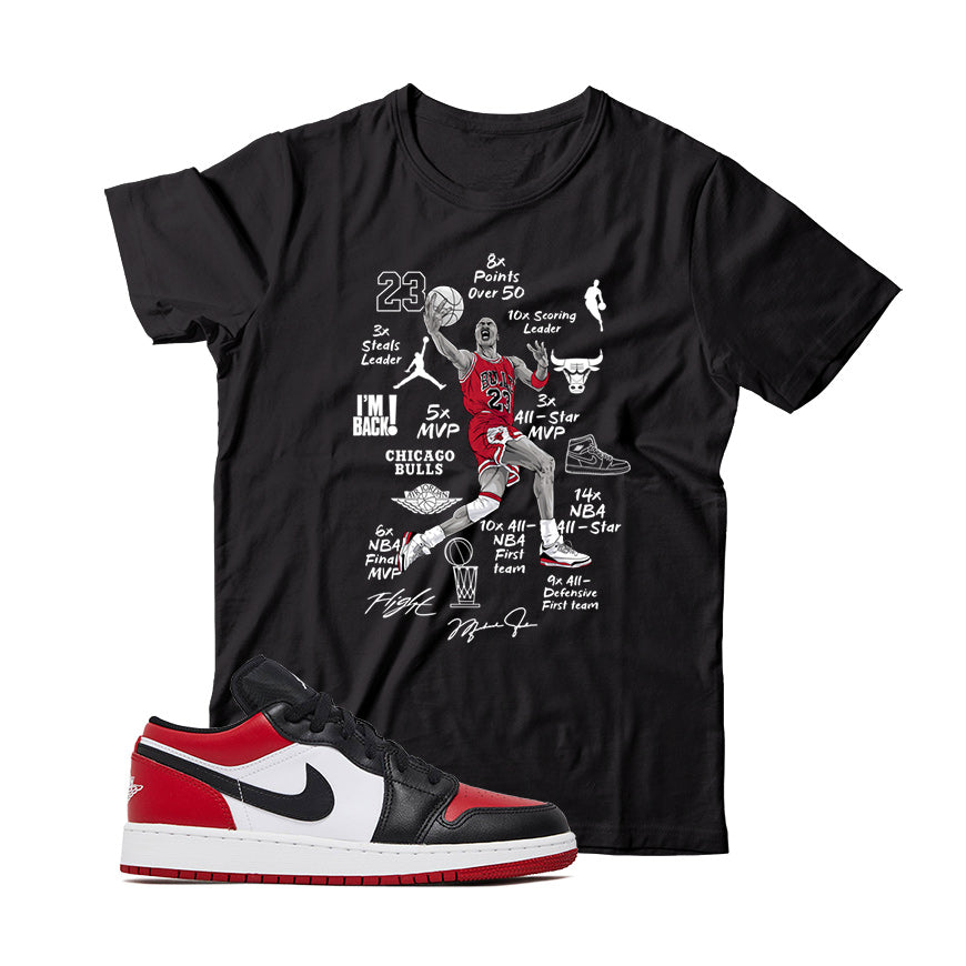 Jordan 1 Low Bred Toe Shirt