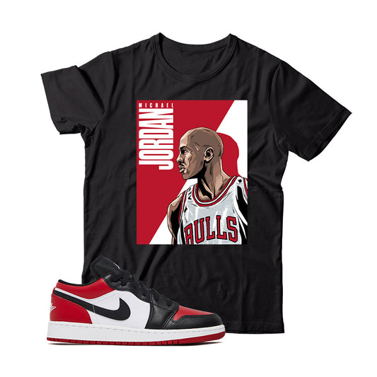 Jordan 1 Low Bred Toe Shirt