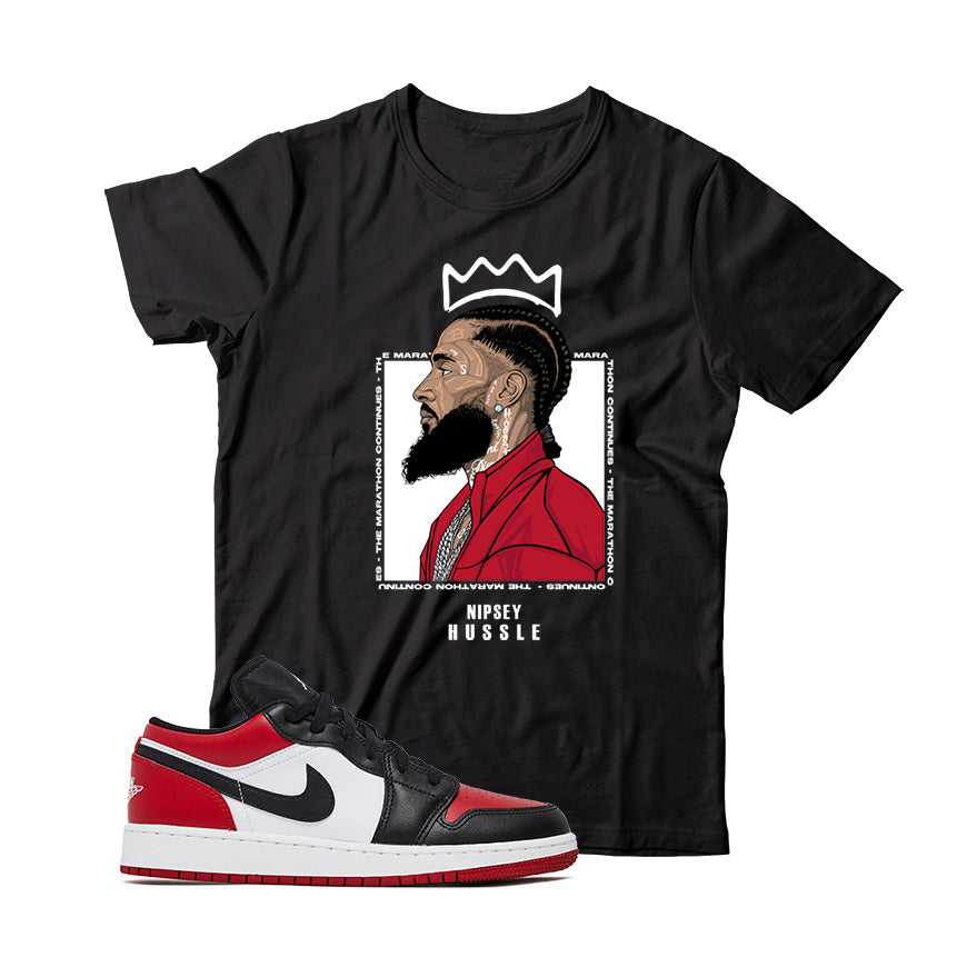 Jordan 1 Low Bred Toe Shirt