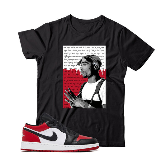 Jordan 1 Low Bred Toe Shirt