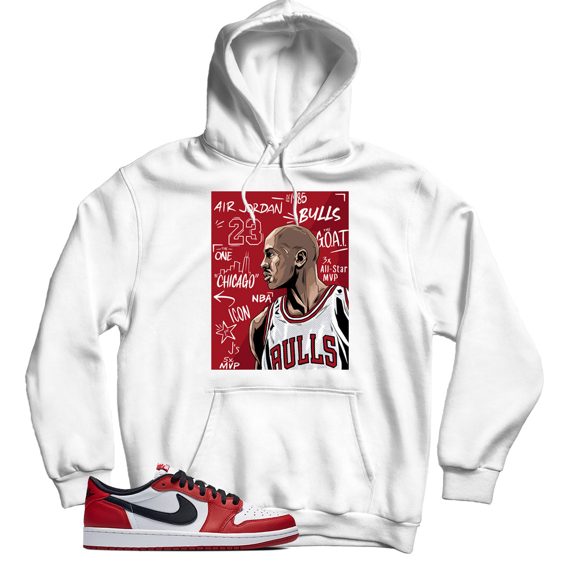 Jordan 1 Low Chicago hoodie