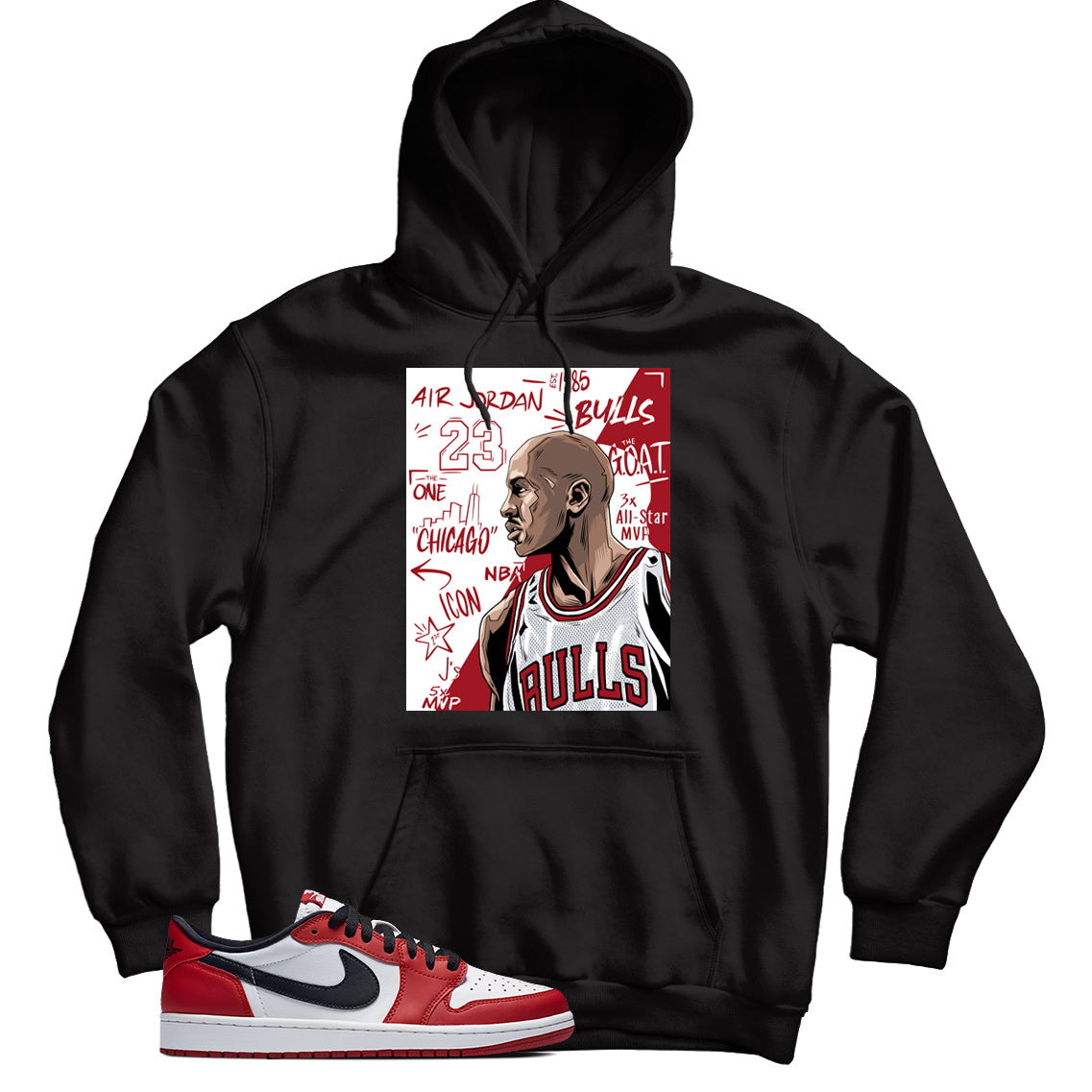 Jordan 1 Low Chicago hoodie