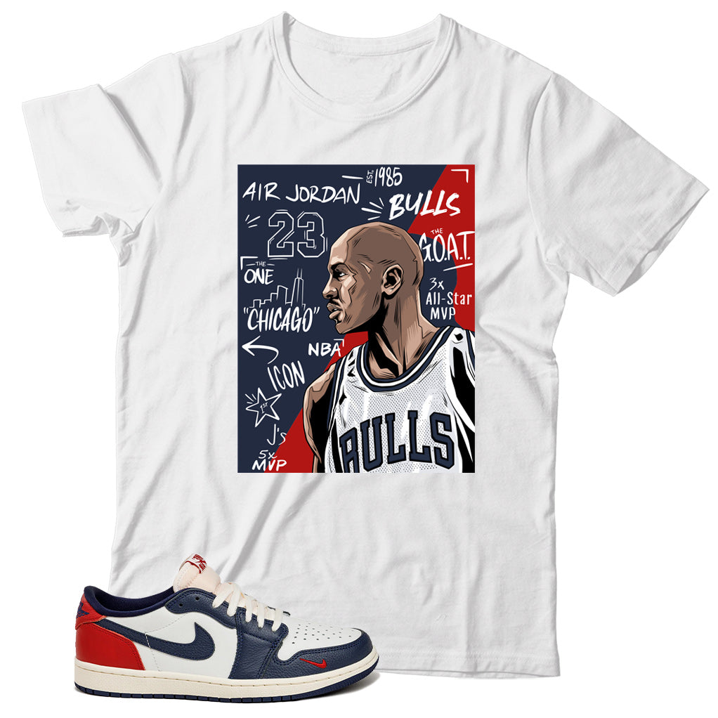 Jordan 1 Low Howard University shirt