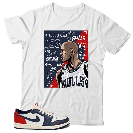 Jordan 1 Low Howard University shirt