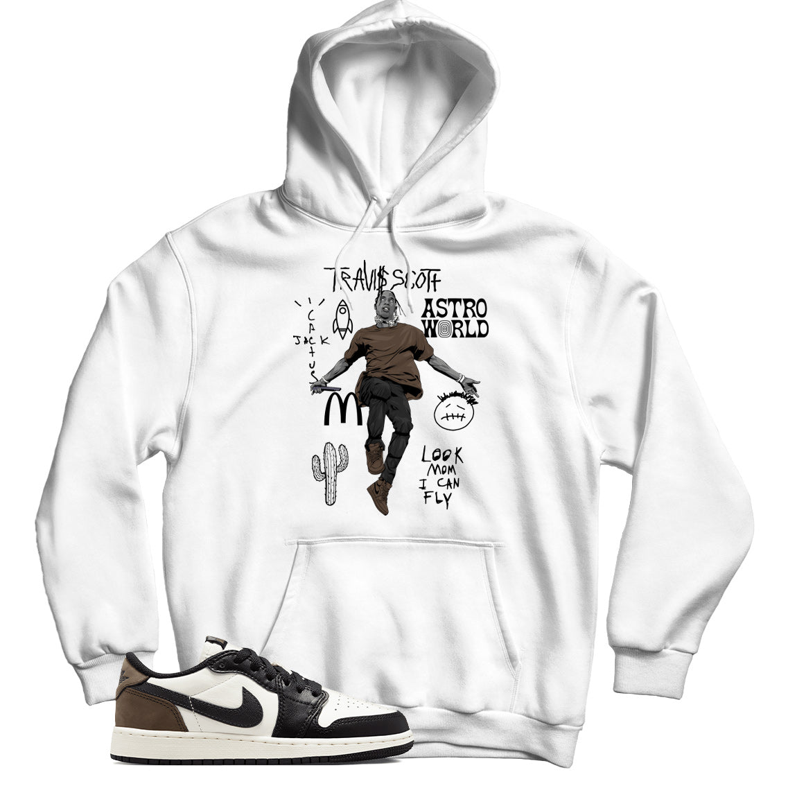 Travis Hoodie Match Jordan 1 Low Mocha