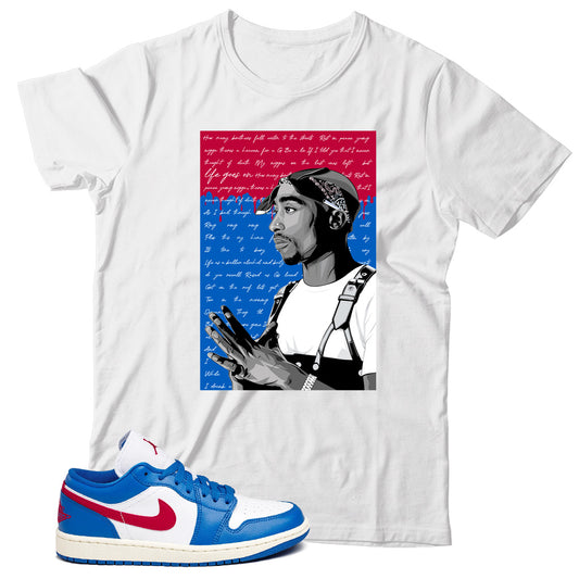 Jordan 1 Low Sport Blue Gym Red T-Shirt