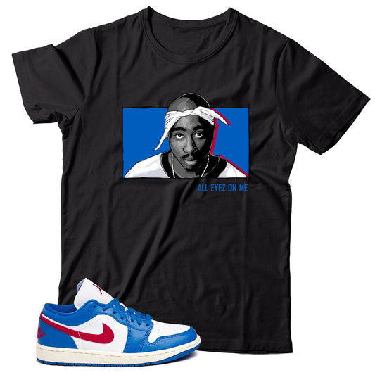 Jordan 1 Low Sport Blue Gym Red Match T-Shirt