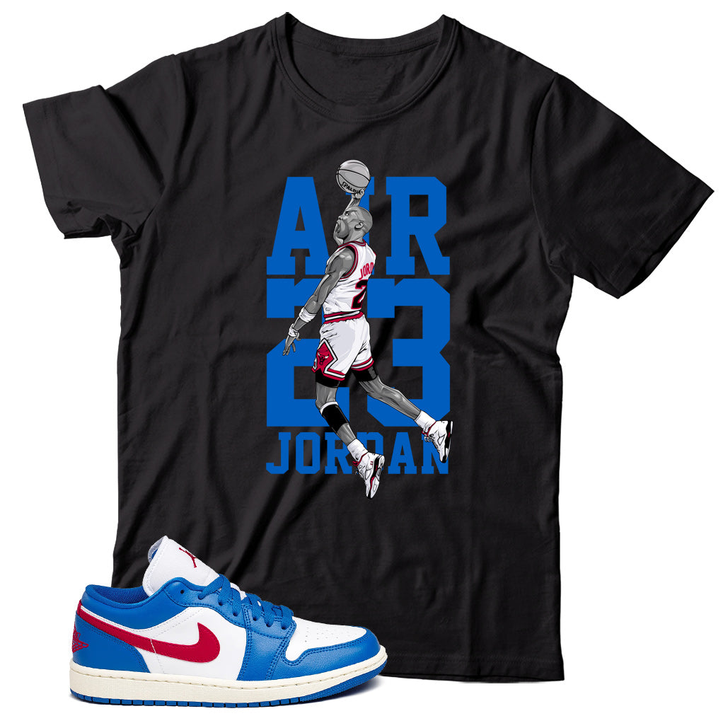 Jordan 1 Low Sport Blue Gym Red T-Shirt