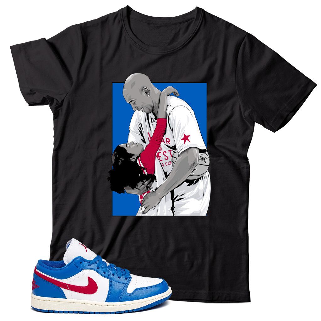 Jordan 1 Low Sport Blue Gym Red T-Shirt