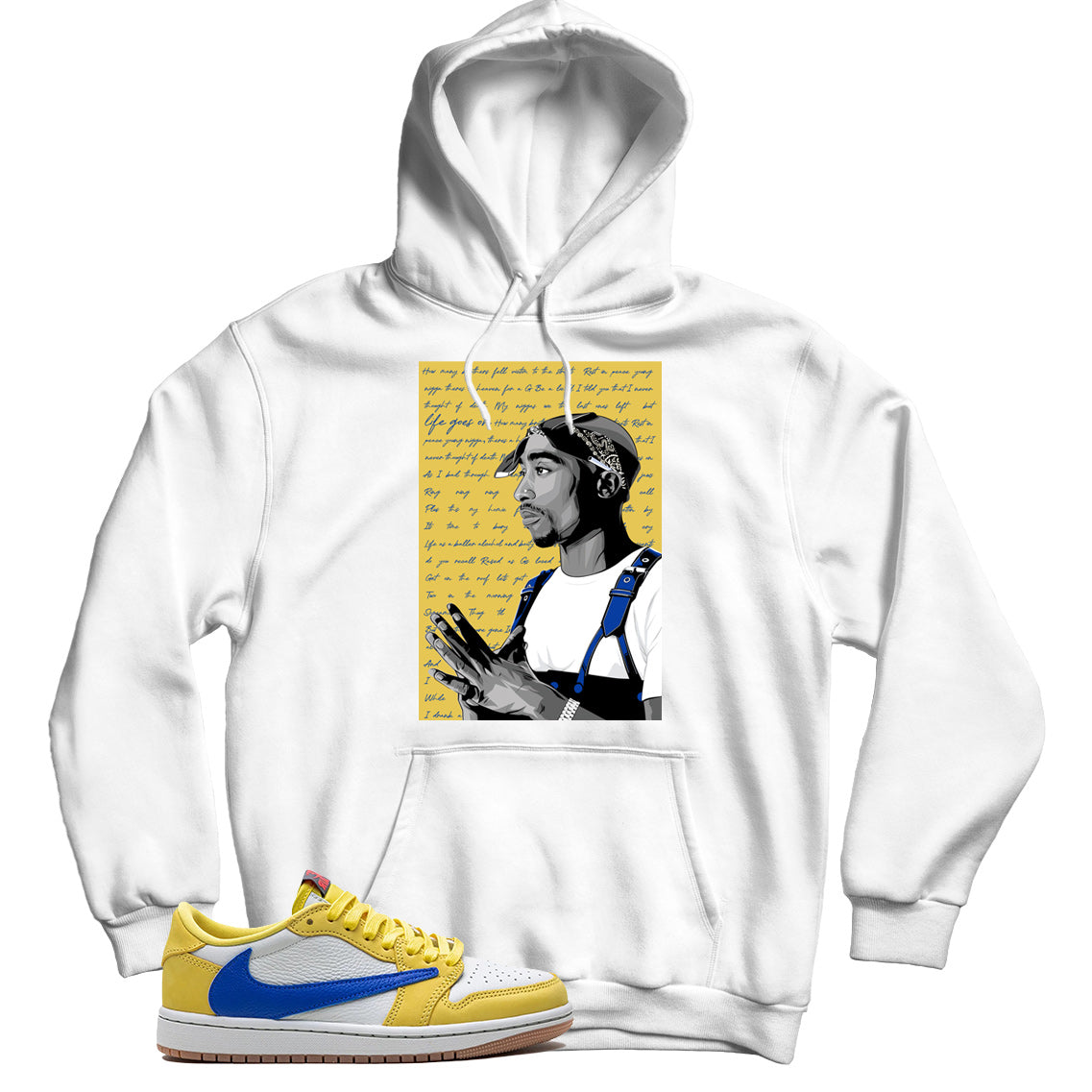 Jordan 1 Low Travis Scott Canary hoodie