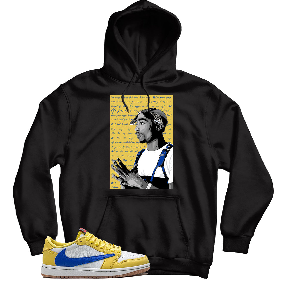 Jordan 1 Low Travis Scott Canary hoodie