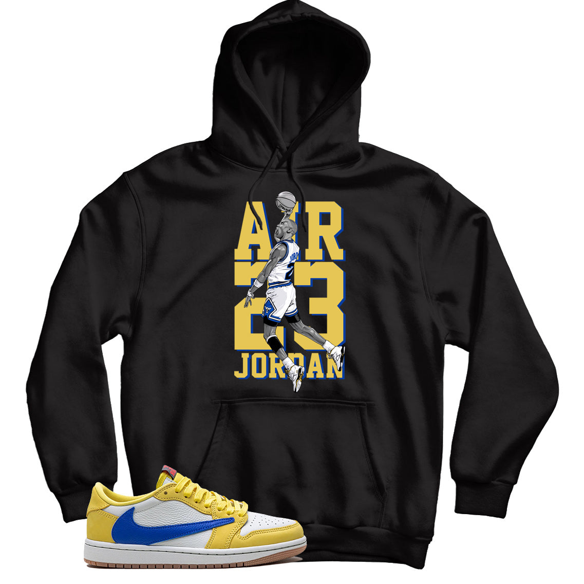 Jordan 1 Low Travis Scott Canary hoodie