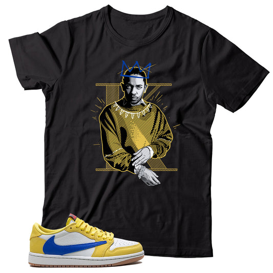 Jordan 1 Low Travis Scott Canary shirt