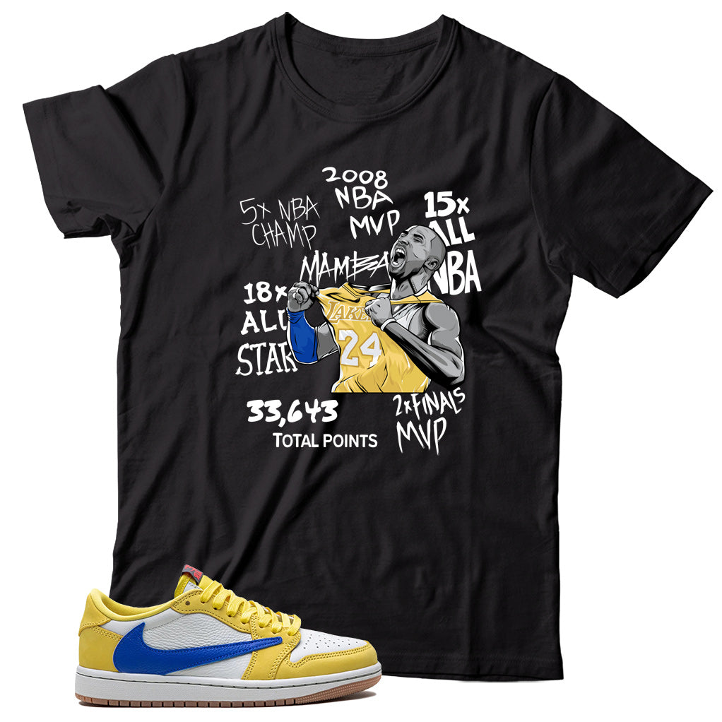 Jordan 1 Low Travis Scott Canary shirt