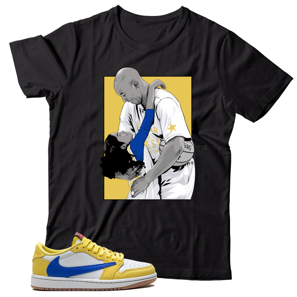 Jordan 1 Low Travis Scott Canary shirt