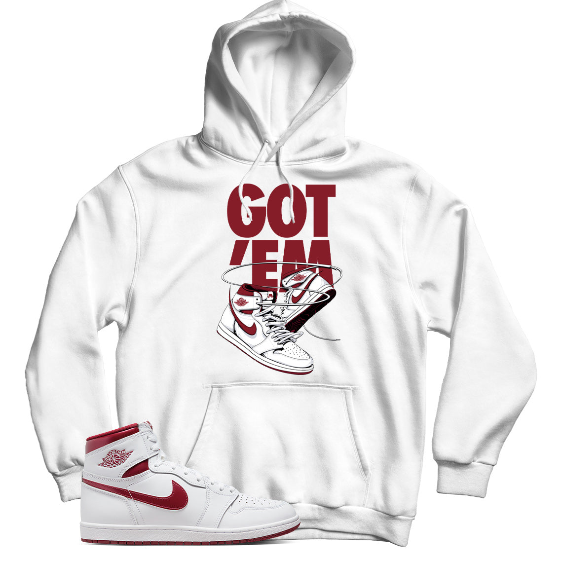 Jordan 1 Metallic Burgundy hoodie