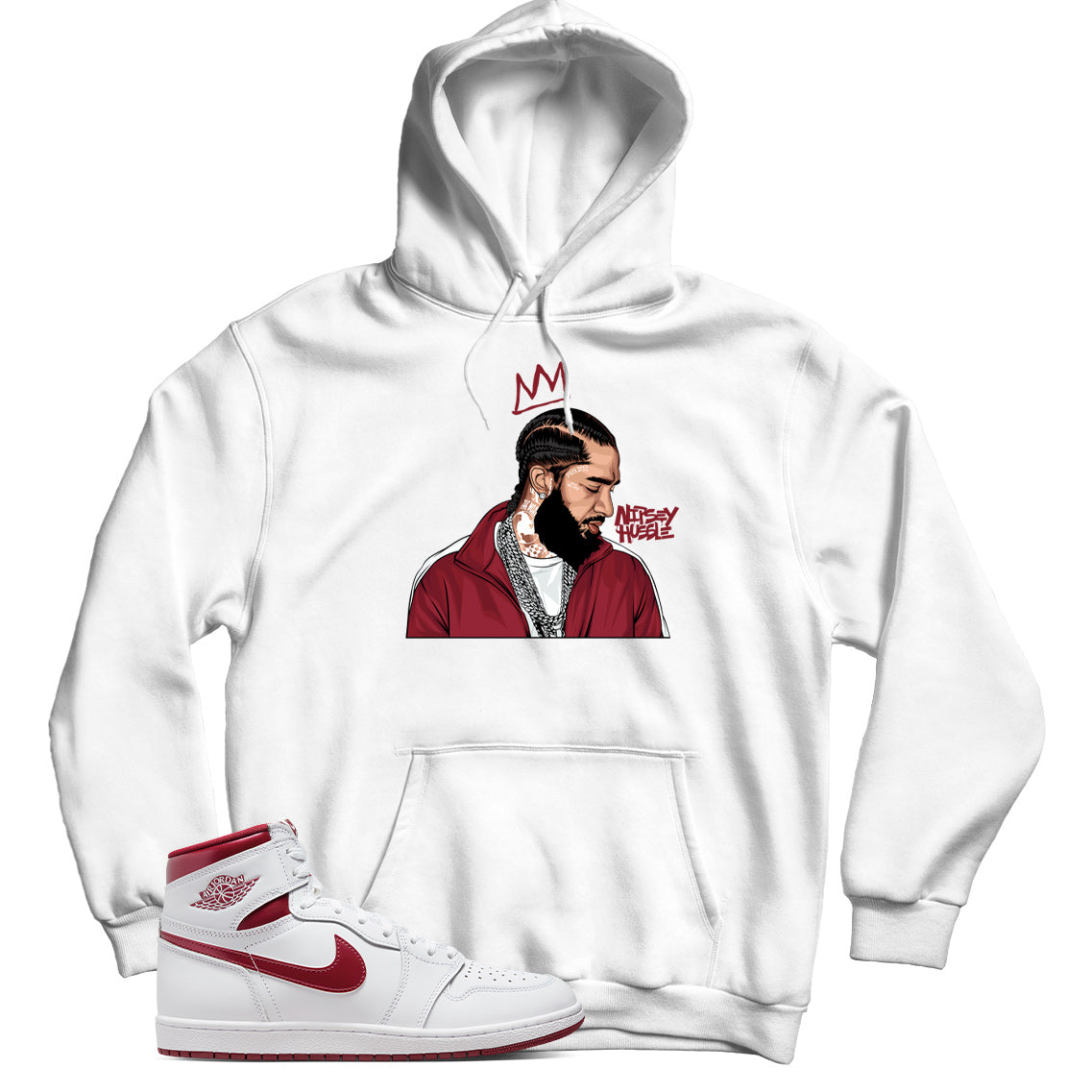 Jordan 1 Metallic Burgundy hoodie