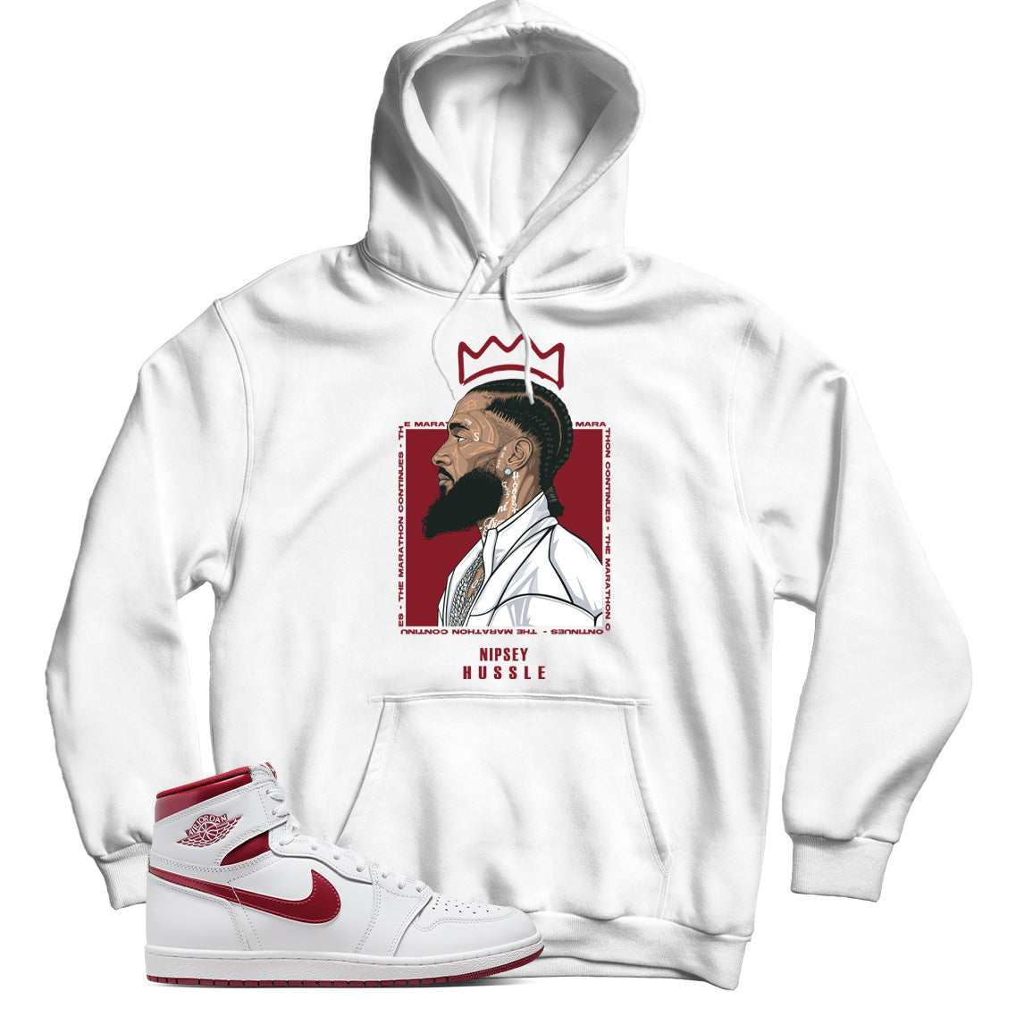 Jordan 1 Metallic Burgundy hoodie