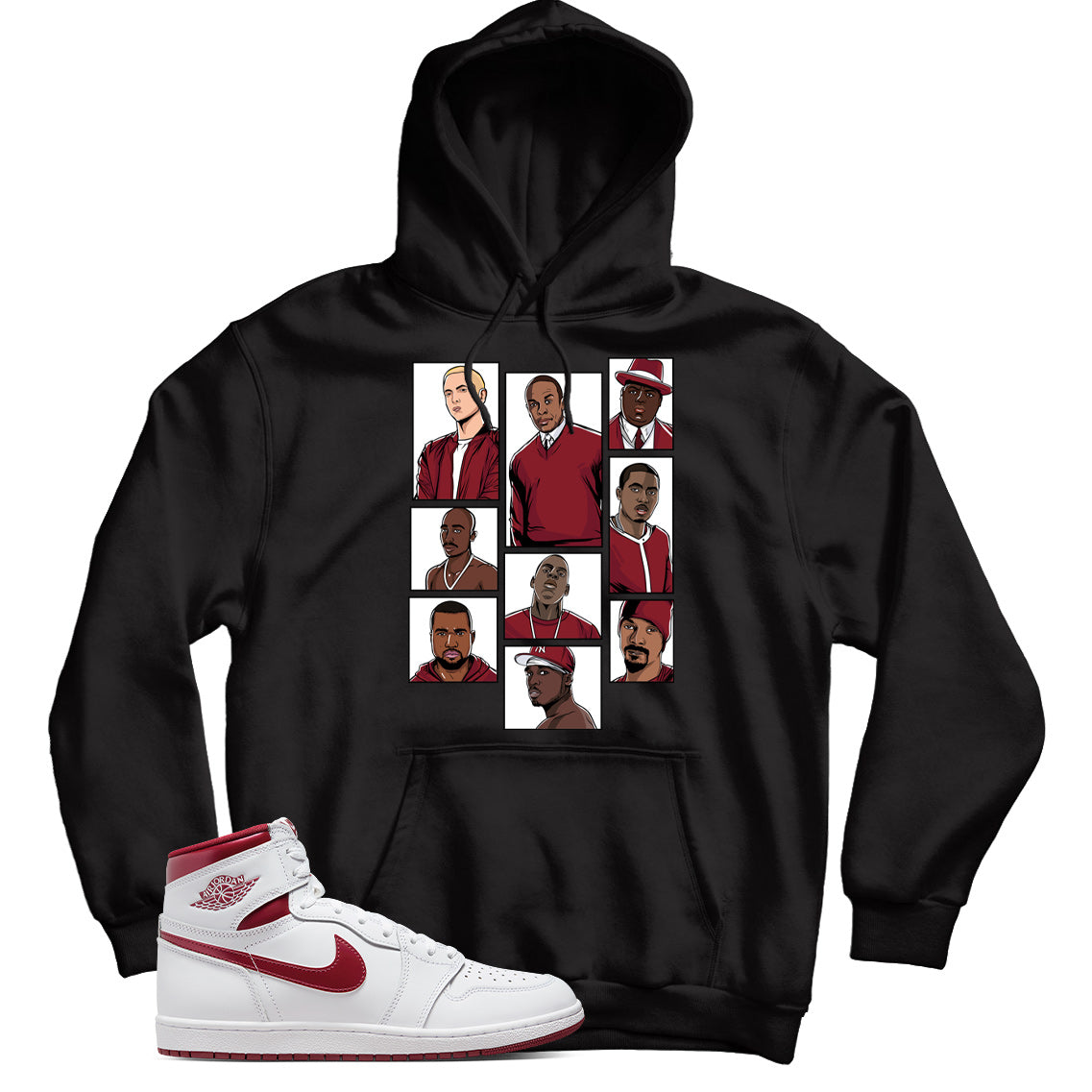 Jordan 1 Metallic Burgundy hoodie