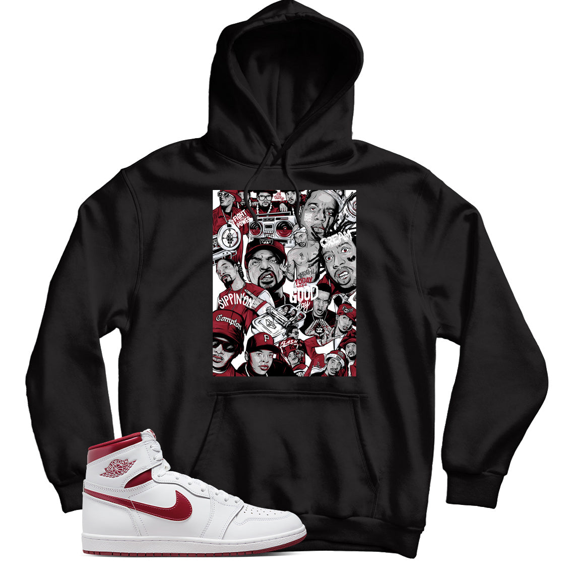 Jordan 1 Metallic Burgundy hoodie