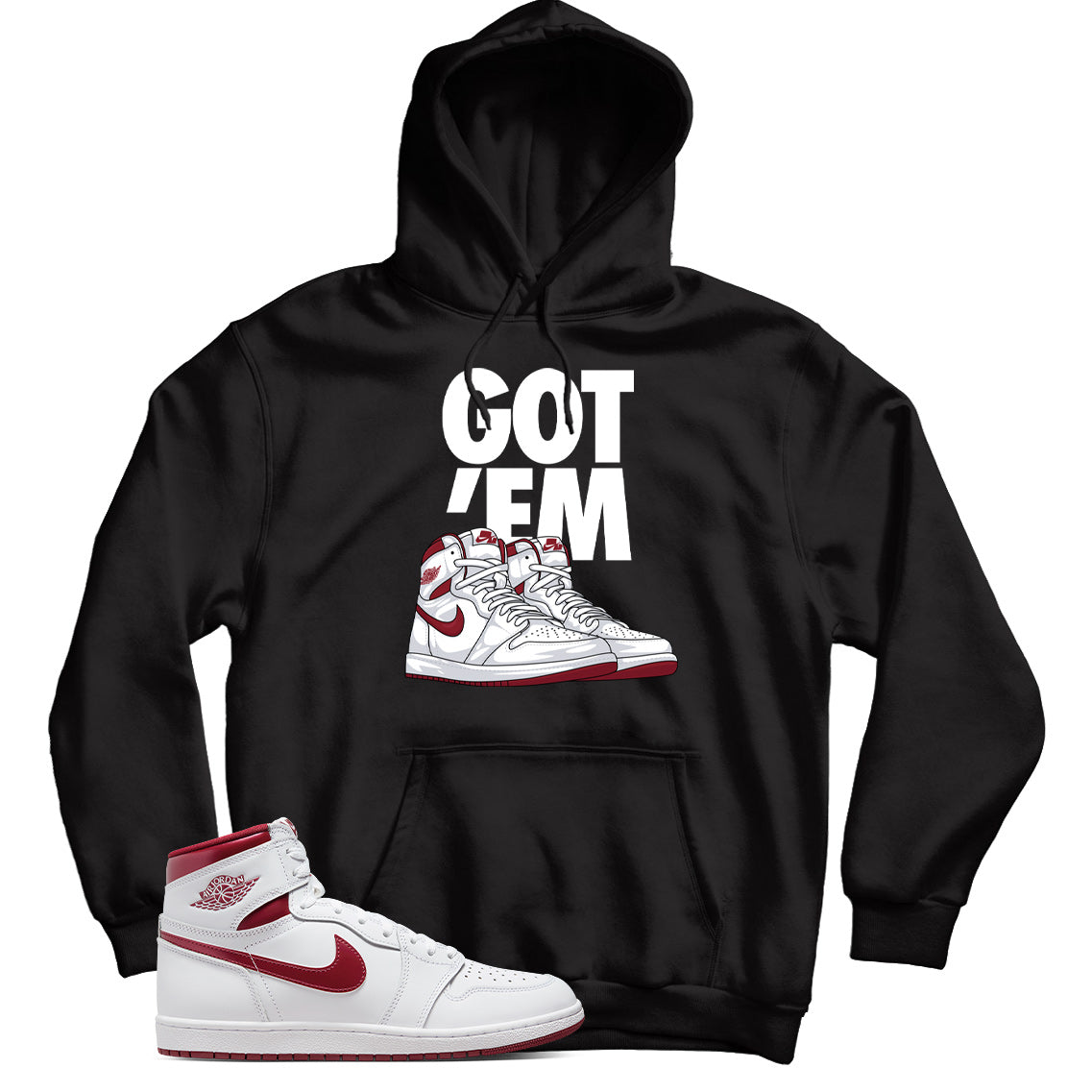 Jordan 1 Metallic Burgundy hoodie