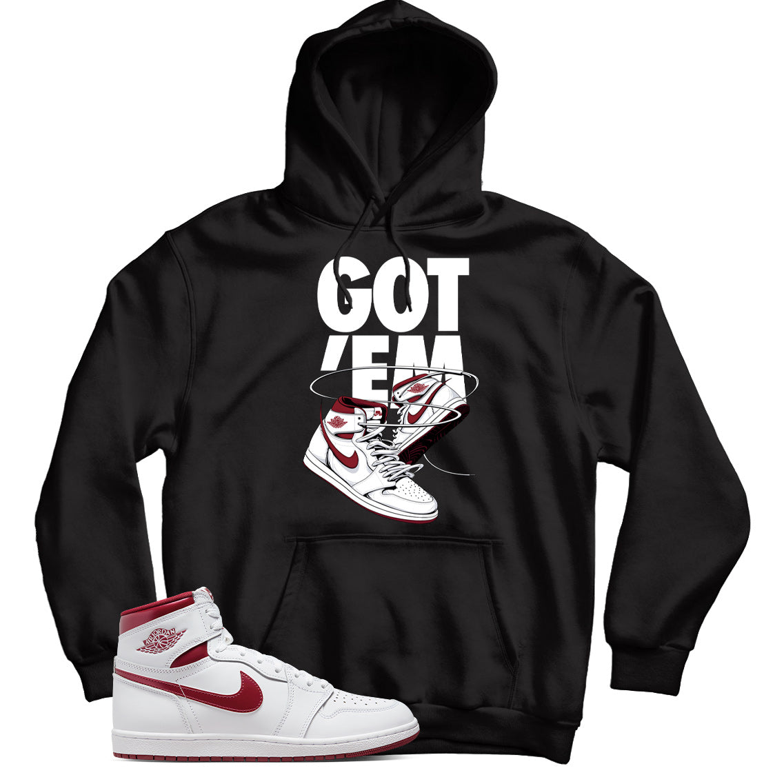 Jordan 1 Metallic Burgundy hoodie