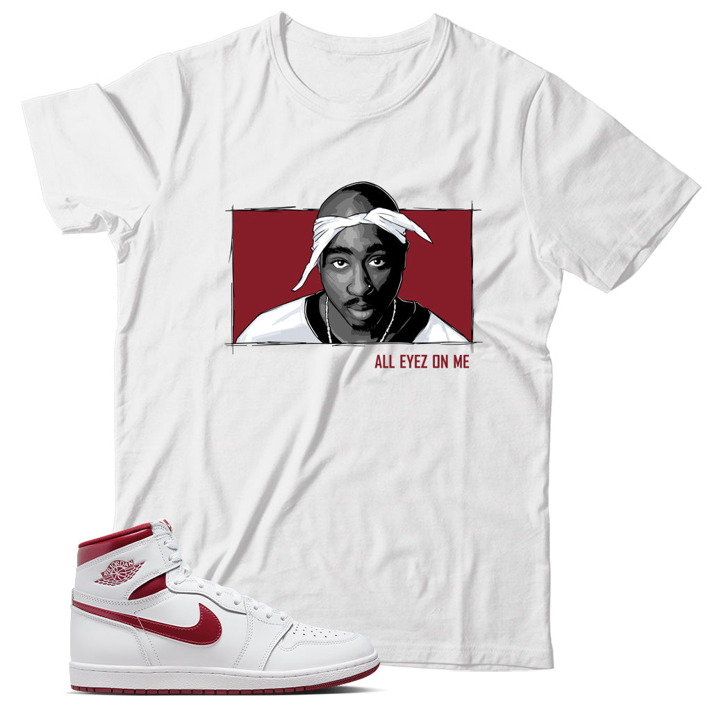 Jordan 1 Metallic Burgundy shirt