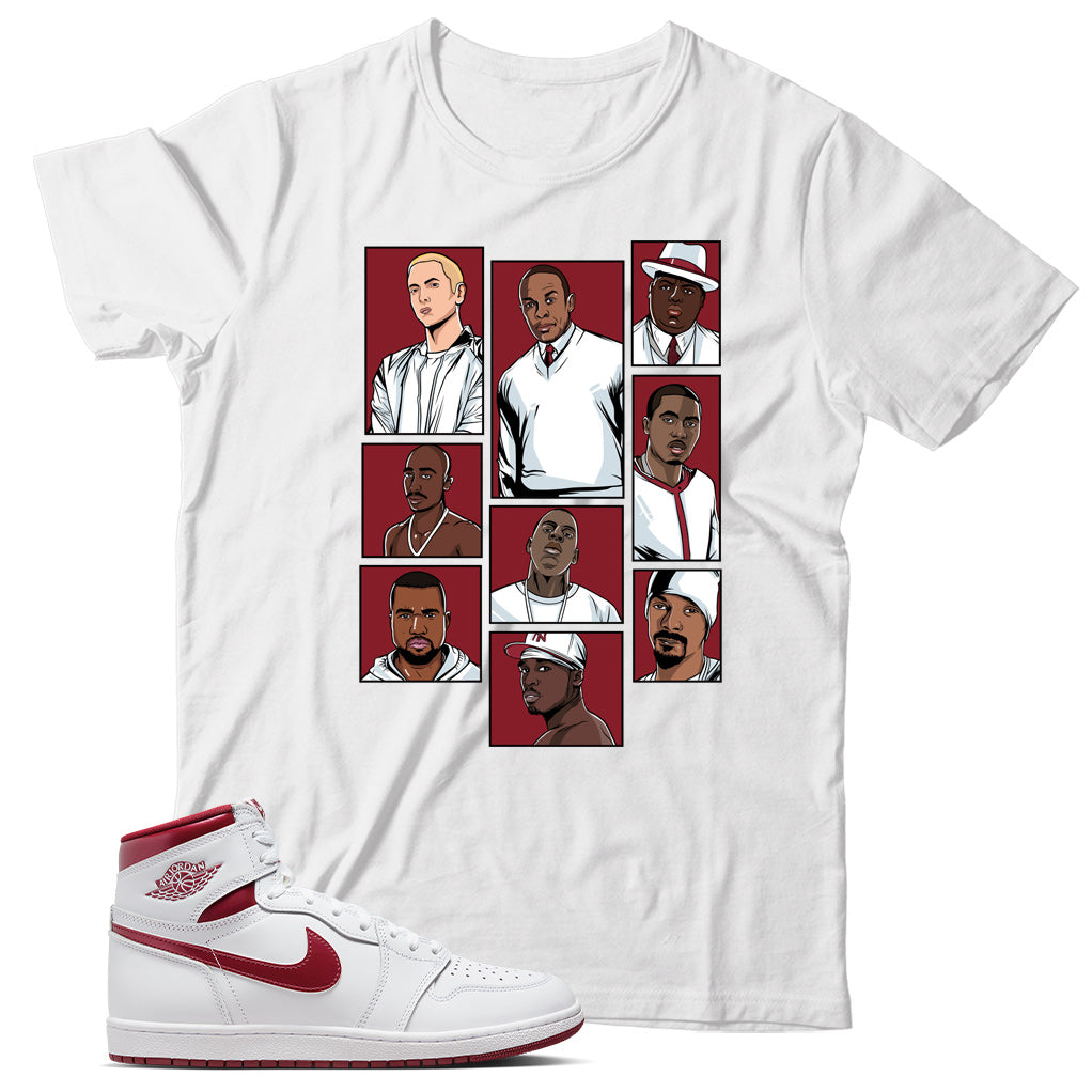 Jordan 1 Metallic Burgundy shirt