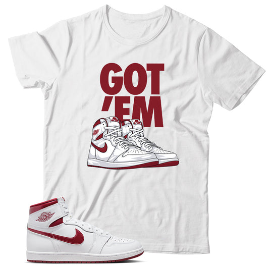 Jordan 1 Metallic Burgundy shirt