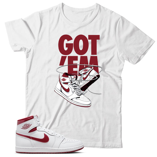 Jordan 1 Metallic Burgundy shirt