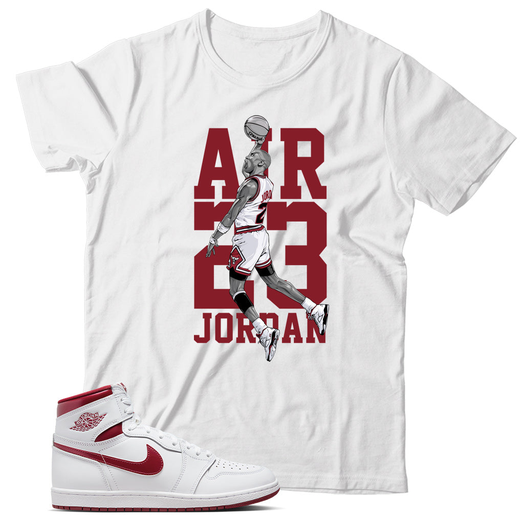 Jordan 1 Metallic Burgundy shirt