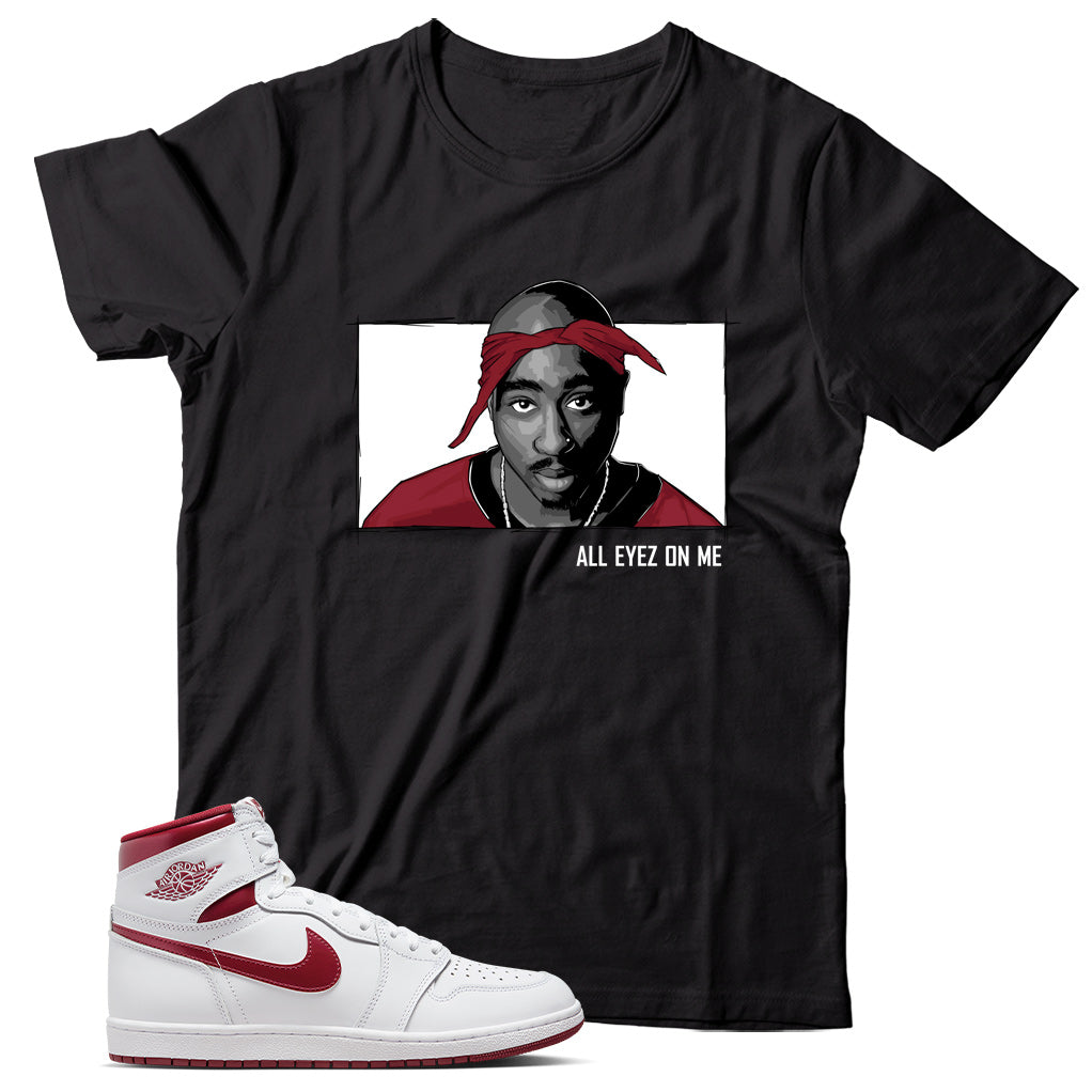 Jordan 1 Metallic Burgundy shirt