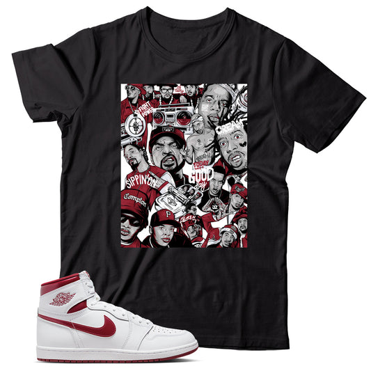 Jordan 1 Metallic Burgundy shirt