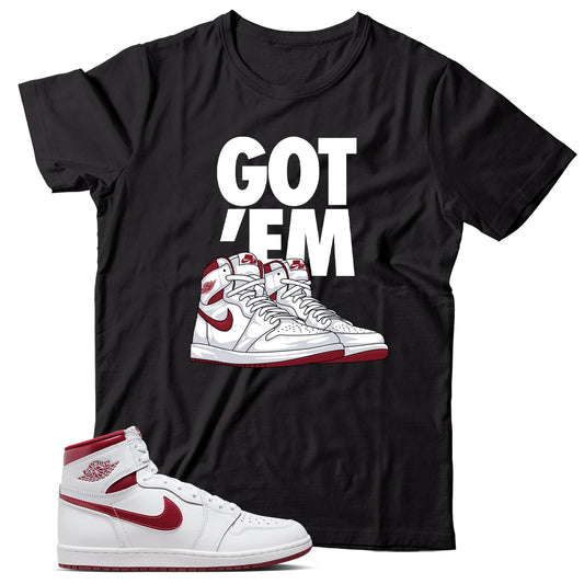 Jordan 1 Metallic Burgundy shirt