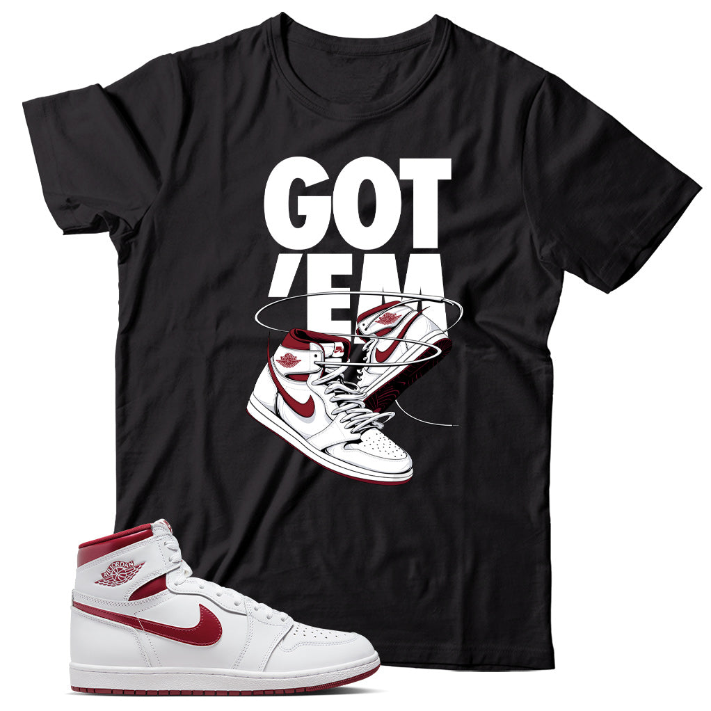 Jordan 1 Metallic Burgundy shirt