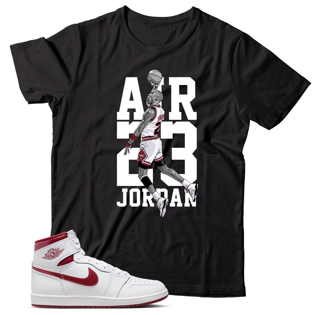 Jordan 1 Metallic Burgundy shirt